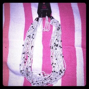 Beaded necklace and earring set.